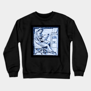 The Roman Reader Woodcut From a Sarcophagus of a Greek Physician Crewneck Sweatshirt